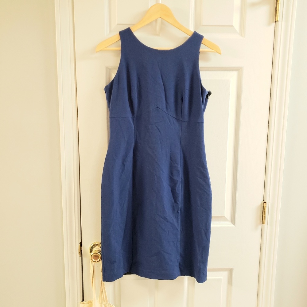 Worthington blue dress black lace back size 6